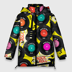 Куртка зимняя женская ROCKNROLL VINYL RECORDS, цвет: 3D-светло-серый