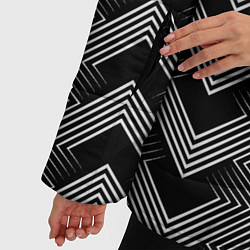 Куртка зимняя женская Геометрический черно-белый узор Арт Деко, цвет: 3D-светло-серый — фото 2