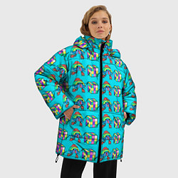 Куртка зимняя женская RAINBOW AND CUBE, цвет: 3D-черный — фото 2