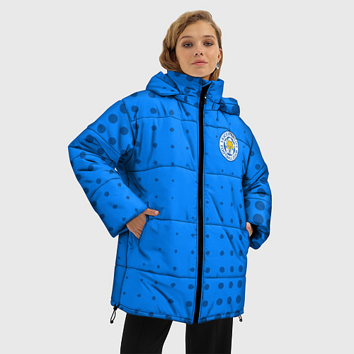 Женская зимняя куртка Leicester city Абстракция / 3D-Светло-серый – фото 3