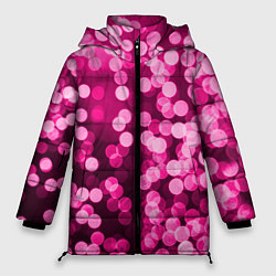 Куртка зимняя женская Розовые блестки, цвет: 3D-черный