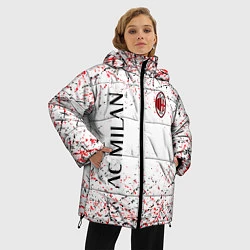 Куртка зимняя женская Ac milan logo, цвет: 3D-красный — фото 2