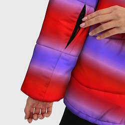 Куртка зимняя женская Striped pattern мягкие размытые полосы красные фио, цвет: 3D-красный — фото 2
