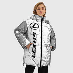Куртка зимняя женская Lexus Speed на светлом фоне со следами шин, цвет: 3D-черный — фото 2