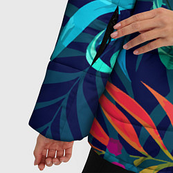 Куртка зимняя женская Яркие тропические цветы Лето, цвет: 3D-светло-серый — фото 2