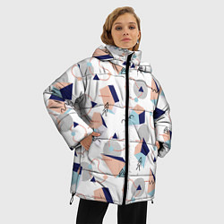 Куртка зимняя женская Многоугольники и Круги, цвет: 3D-черный — фото 2