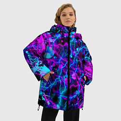 Куртка зимняя женская НЕОНОВЫЕ - КРАСКИ - МОЛНИИ, цвет: 3D-светло-серый — фото 2