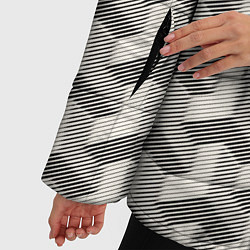 Куртка зимняя женская Геометрические фигуры Оптическая иллюзия, цвет: 3D-светло-серый — фото 2
