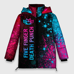 Куртка зимняя женская Five Finger Death Punch Neon Gradient, цвет: 3D-черный