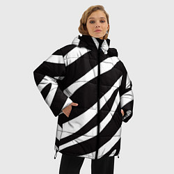 Куртка зимняя женская Анималистичный рисунок зебра, цвет: 3D-светло-серый — фото 2