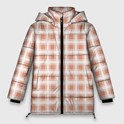 Куртка зимняя женская Light beige plaid fashionable checkered pattern, цвет: 3D-красный