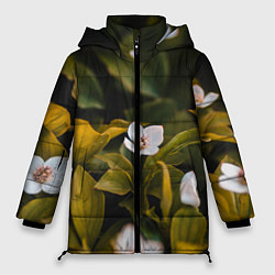 Куртка зимняя женская Цветы колокольчик - весна, цвет: 3D-красный