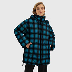 Куртка зимняя женская Black and blue plaid, цвет: 3D-черный — фото 2