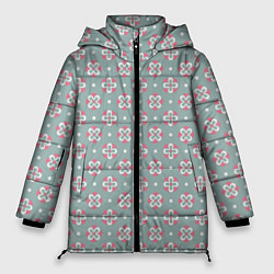 Куртка зимняя женская Абстракция геометрия, цвет: 3D-светло-серый