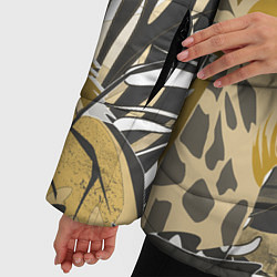 Куртка зимняя женская Жирафы в тропиках, цвет: 3D-черный — фото 2