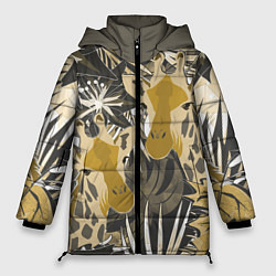 Куртка зимняя женская Жирафы в тропиках, цвет: 3D-светло-серый