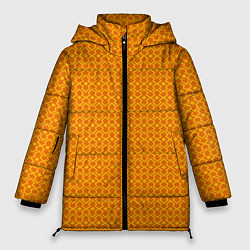 Куртка зимняя женская Оранжевые классические узоры, цвет: 3D-красный