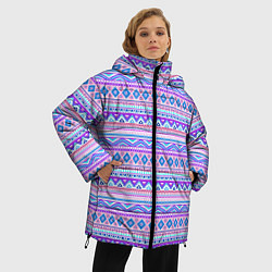Куртка зимняя женская Геометрические узоры из линий, цвет: 3D-красный — фото 2