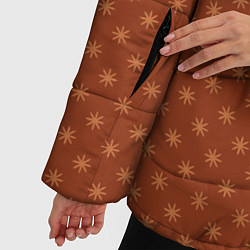 Куртка зимняя женская Коричневые звездочки, цвет: 3D-светло-серый — фото 2