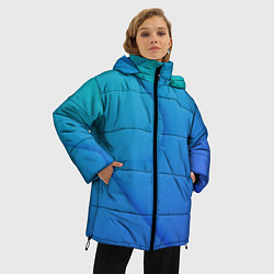 Куртка зимняя женская Голубой градиент, цвет: 3D-черный — фото 2