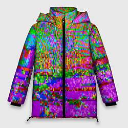 Куртка зимняя женская Пиксельный глитч-арт паттерн, цвет: 3D-светло-серый