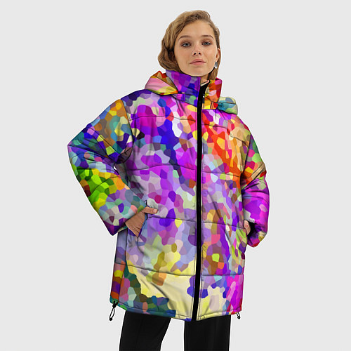 Женская зимняя куртка Летняя мозаика / 3D-Красный – фото 3