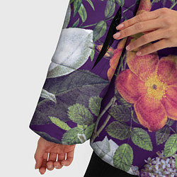 Куртка зимняя женская Оранжевые Цветы Сада, цвет: 3D-светло-серый — фото 2