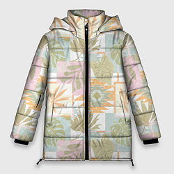 Женская зимняя куртка Этнический, тропический лоскутный