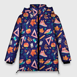 Куртка зимняя женская Школьные атрибуты, цвет: 3D-светло-серый
