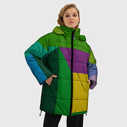 Куртка зимняя женская Абстрактный случайный набор геометрических фигур -, цвет: 3D-светло-серый — фото 2