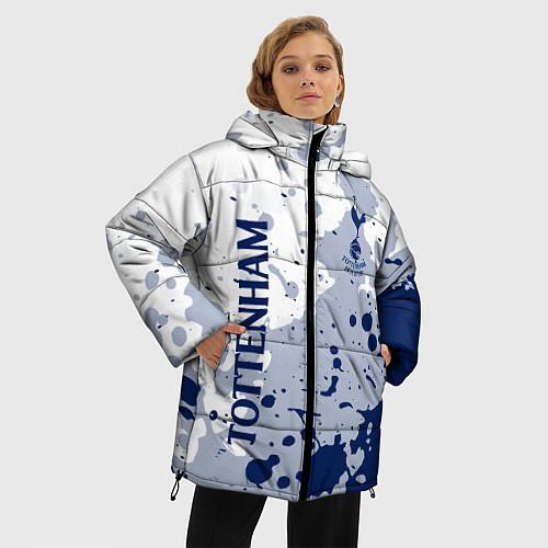 Женская зимняя куртка Tottenham hotspur Брызги красок / 3D-Светло-серый – фото 3