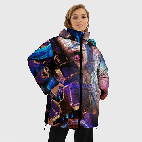 Женская зимняя куртка Jinx Arcane коллаж / 3D-Светло-серый – фото 3