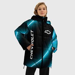 Куртка зимняя женская Chevrolet неоновые лампы, цвет: 3D-черный — фото 2