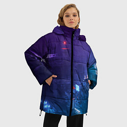 Куртка зимняя женская Stray город неон, цвет: 3D-черный — фото 2