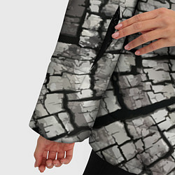Куртка зимняя женская Кольца сгоревшего ствола дерева, цвет: 3D-черный — фото 2