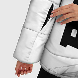 Куртка зимняя женская PSG sport на светлом фоне: символ и надпись вертик, цвет: 3D-черный — фото 2