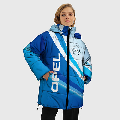 Женская зимняя куртка Opel абстракция / 3D-Светло-серый – фото 3