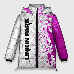 Куртка зимняя женская Linkin Park rock legends: по-вертикали, цвет: 3D-черный