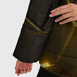 Куртка зимняя женская Золотые неоновые геометрические плиты, цвет: 3D-красный — фото 2