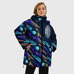 Куртка зимняя женская AC Milan градиентные мячи, цвет: 3D-черный — фото 2