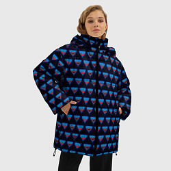 Куртка зимняя женская Poppy Playtime - Huggy Wuggy Pattern - без логотип, цвет: 3D-черный — фото 2