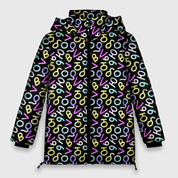 Куртка зимняя женская Любовь буквы паттерн, цвет: 3D-светло-серый