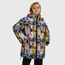 Куртка зимняя женская Цветная архитектура Пауль Клее, 1917, цвет: 3D-красный — фото 2
