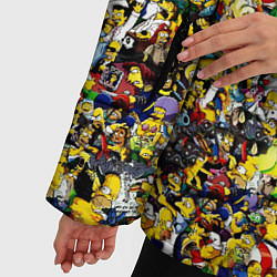 Куртка зимняя женская Симпсоны все Герои, цвет: 3D-красный — фото 2