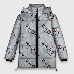 Куртка зимняя женская Призрак Цусимы узор, цвет: 3D-светло-серый