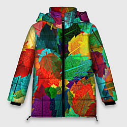 Куртка зимняя женская Colored leaves, цвет: 3D-черный