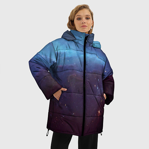 Женская зимняя куртка Космический дым / 3D-Красный – фото 3