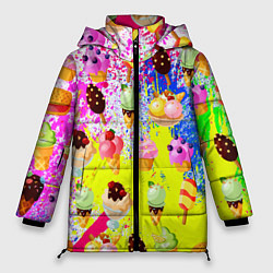 Куртка зимняя женская Вкусные Мороженки, цвет: 3D-черный