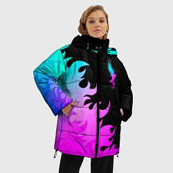 Куртка зимняя женская Hollywood Undead неоновый огонь, цвет: 3D-черный — фото 2
