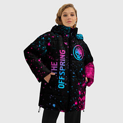 Куртка зимняя женская The Offspring - neon gradient: надпись, символ, цвет: 3D-черный — фото 2